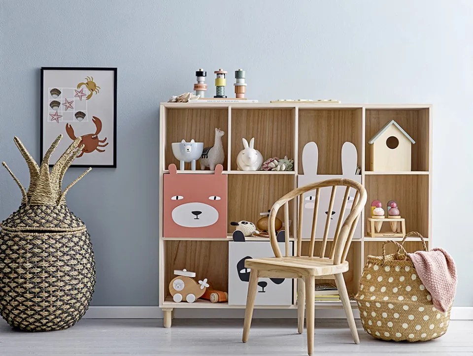 Biblioteca multicolora din lemn si MDF 94 cm Zoo Bloomingville Mini