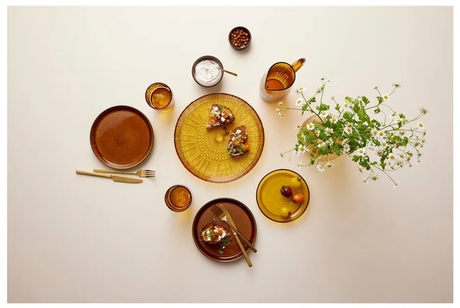 Platou portocaliu din sticlă ø 30 cm Kusintha – Bitz