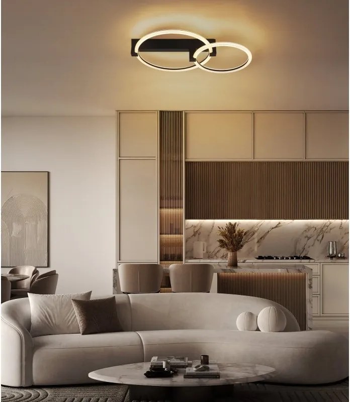 Plafoniera LED metal negru FLETCHER