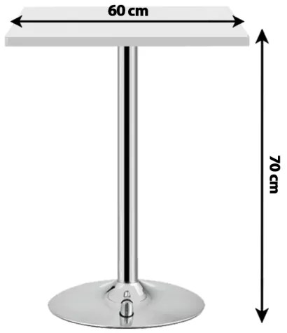 Masa de bar 2HOME Patrata, Alb, picior fix, 70cm