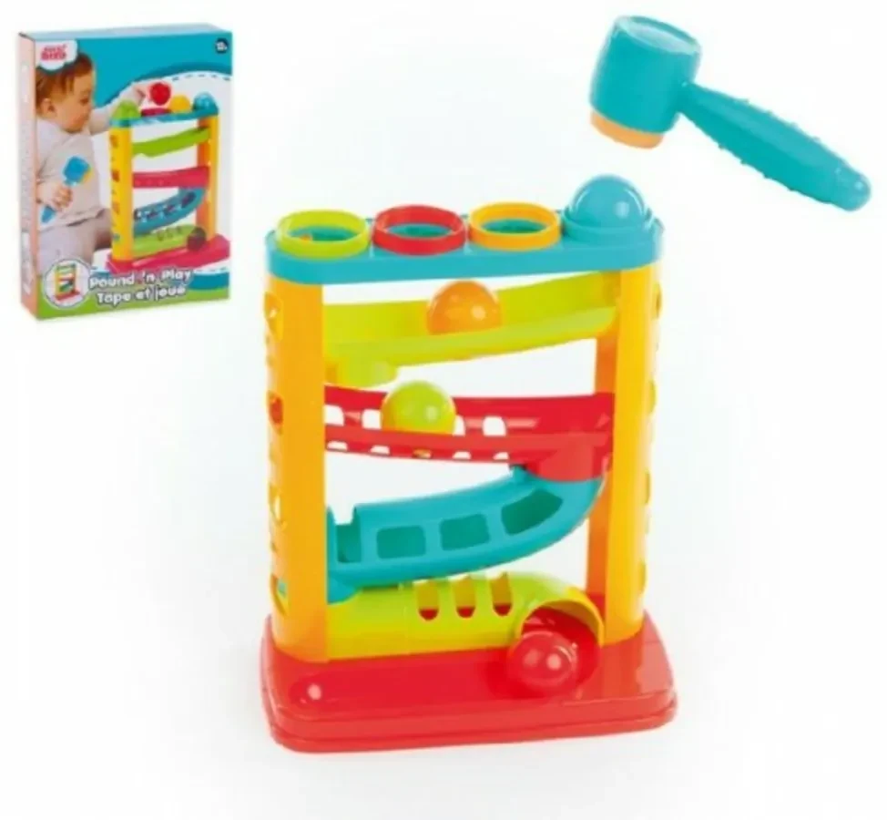 Pista de minge cu ciocanul plastic 20,5x30x14,5cm in cutie 12m+