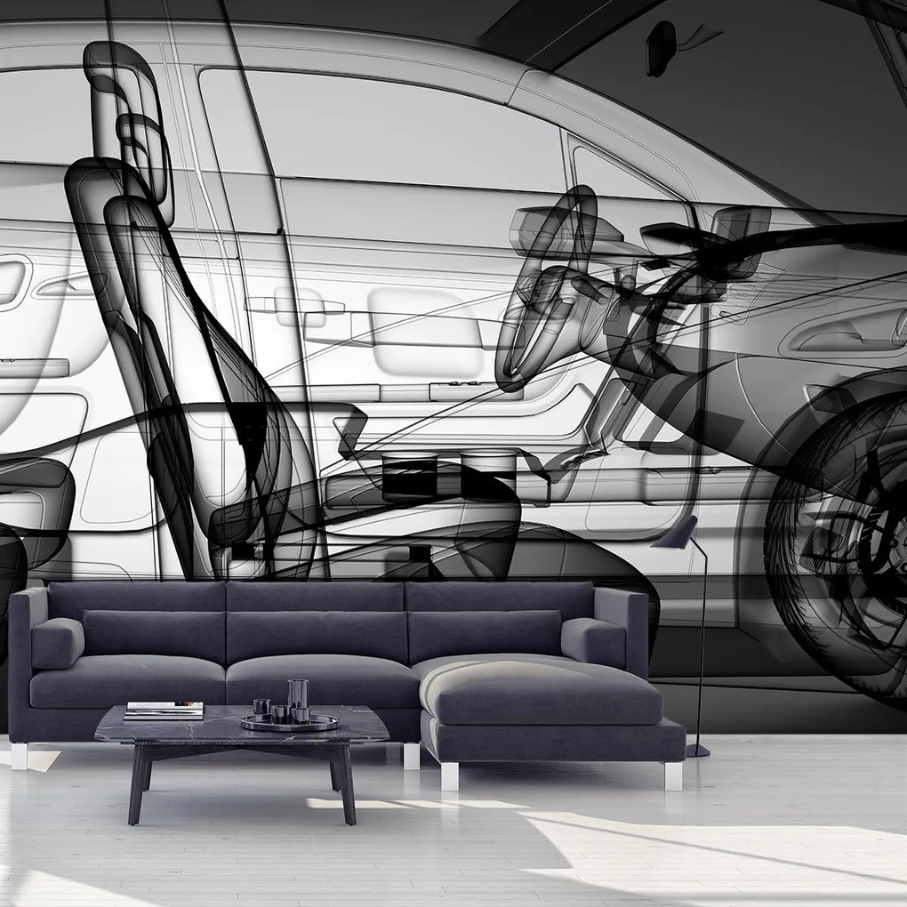 Fototapet - Model de mașină 3D (147x102 cm)