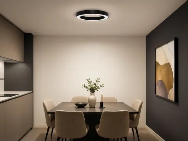 Plafonieră LED 80W/230V, 3000/4000/6500K, Ø 80 cm, negru