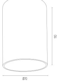 Spot aplicat tavan TYBER PLUS auriu 11cm
