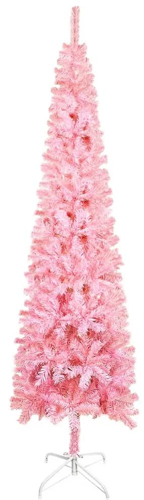 Brad de Craciun artificial subtire, roz, 150 cm 1, Roz, 150 cm