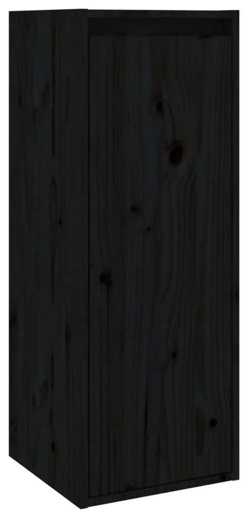 813503 vidaXL Dulap de perete, negru, 30x30x80 cm, lemn masiv de pin