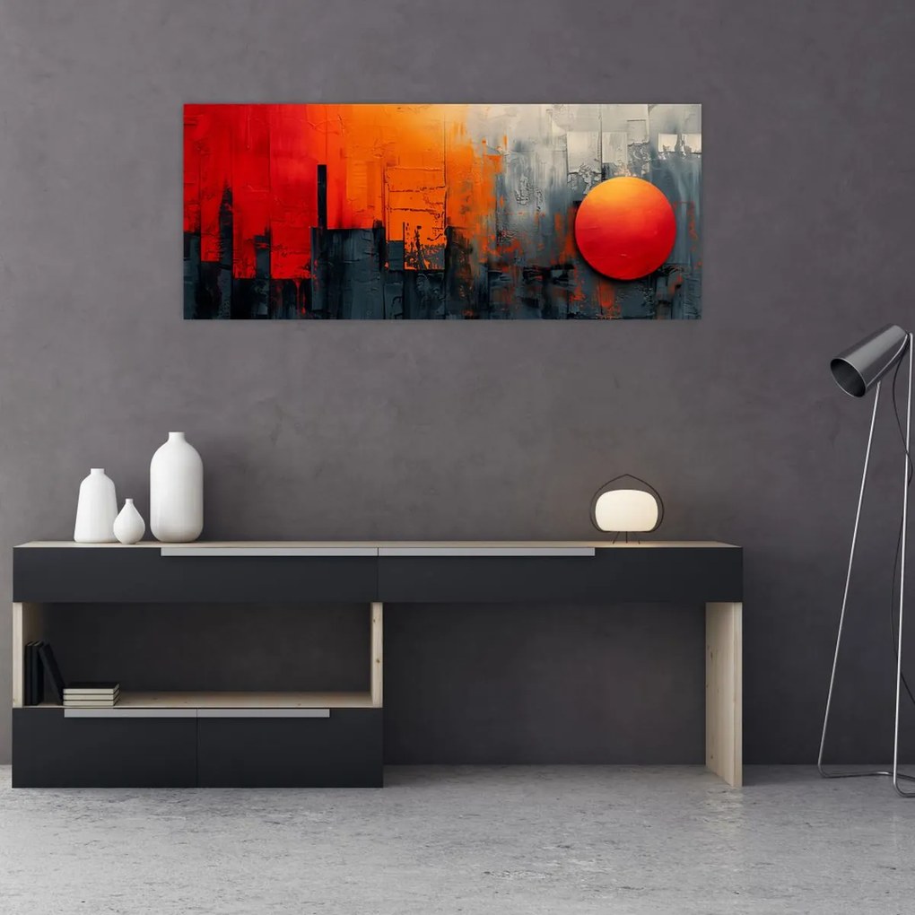 Tablou - Pictura abstractă a orașului (120x50 cm)