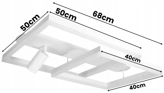 Plafonieră LED 38W/230V + 1x GU10/30W, alb