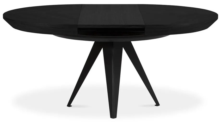 Masă de dining rotundă extensibilă cu blat negru cu blat suplimentar ø 120 cm Magnus – Windsor &amp; Co Sofas