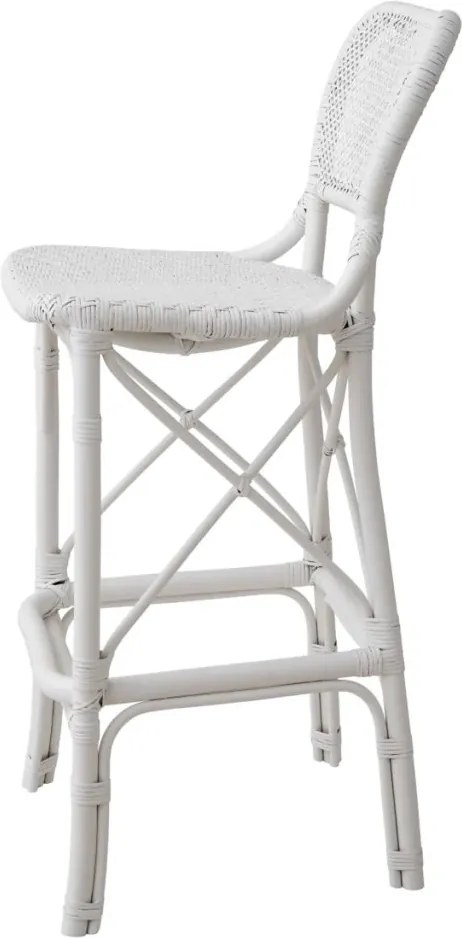 Scaun de bar din ratan design LUX, Colony alb