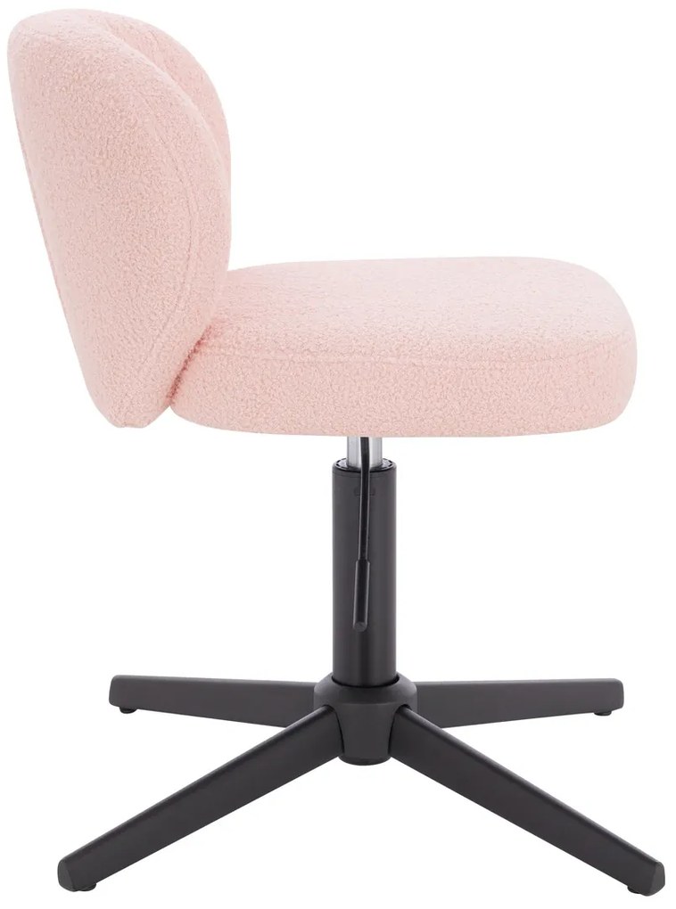 HR193CROSS Scaun Roz Pudra Boucle cu Bază Neagră