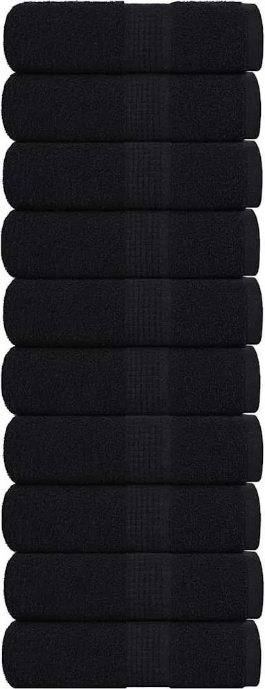 vidaXL Prosoape de baie, FROGN, 10 buc., negru, 30x30 cm, 360 g/m²