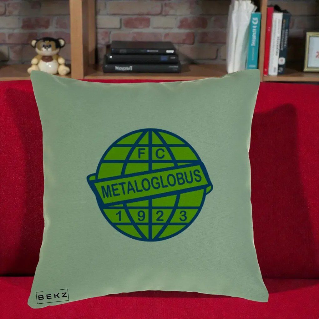 Perna Personalizata FC Metaloglobus Bucuresti 1923 Fotbal, 40x40 cm, Verde, Husa Detasabila, Perna Inclusa, BEKZ®