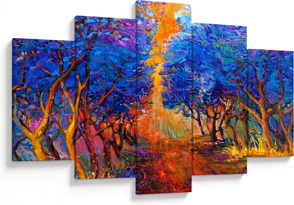 Tablou - Coroane de copac de toamnă, impresionism modern (150x105 cm)