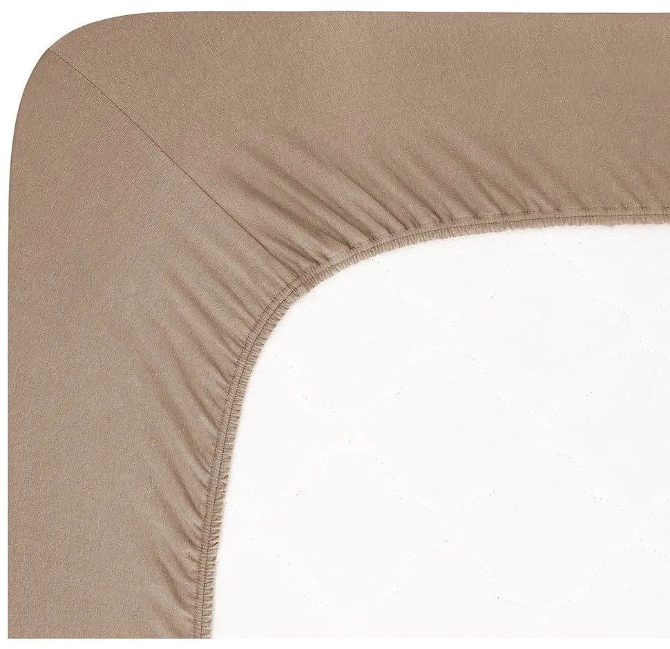 Cearceaf maro din jerseu cu elastic 120x200 cm Boxspring – Andrea Simone