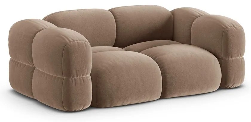 Canapea maro cu tapițerie din catifea 210 cm Loretto – Cosmopolitan Design