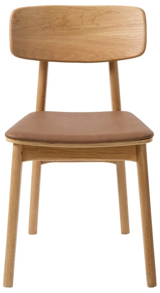 Scaun de dining maro coniac/în culoare naturală din imitație de piele Livo – Unique Furniture
