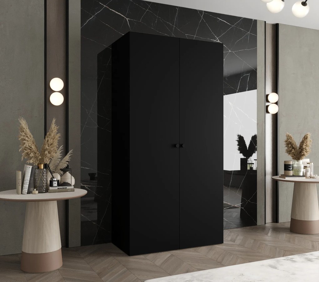 Dulap de haine 100 cm Parna 1 (Negru + Negru). 1125860