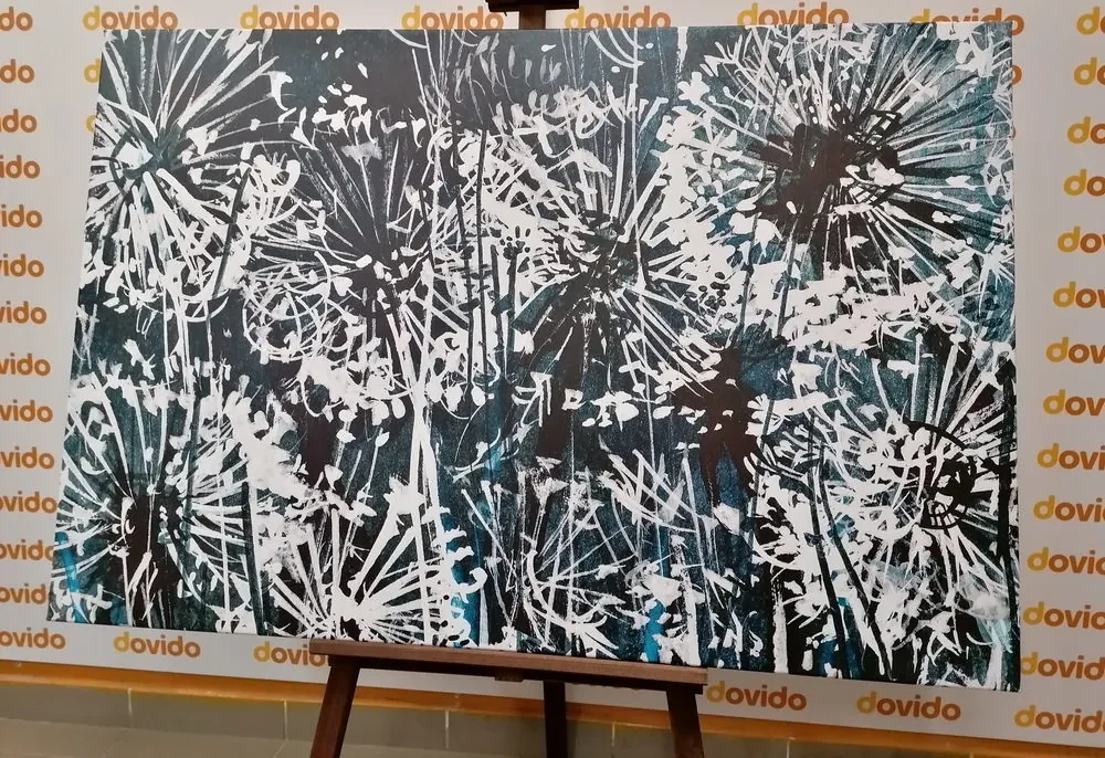 Tablou păpădie cu elemente abstracte