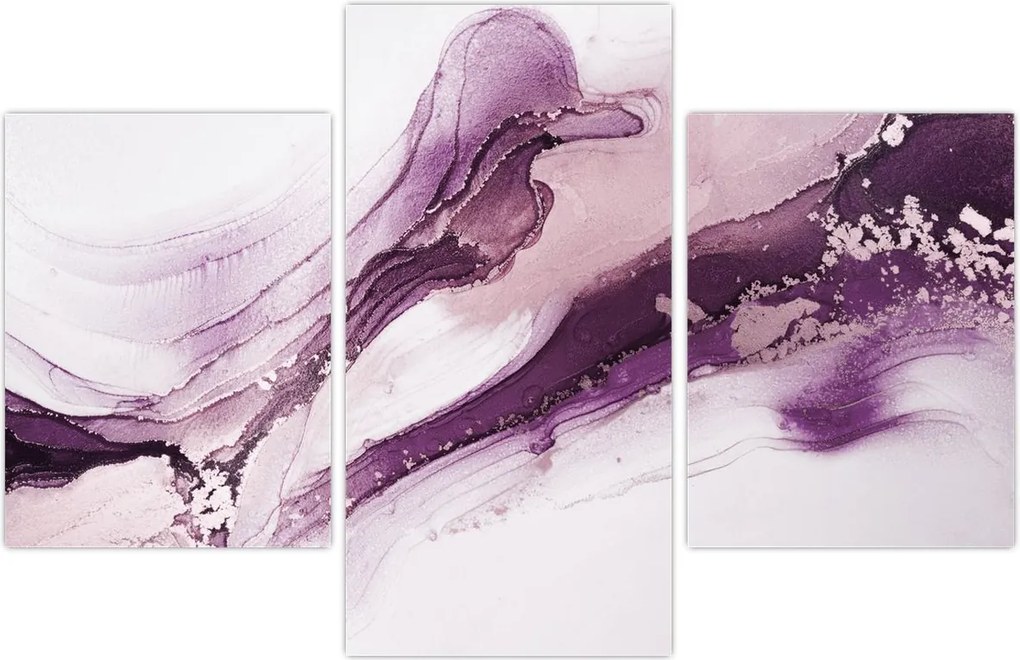 Tablou - Artă fluidă violet (90x60 cm)