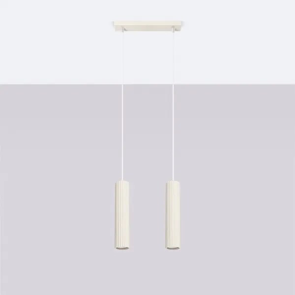 Lustră pe cablu Sollux SL.1593 KARBON 2xGU10/10W/230V crem