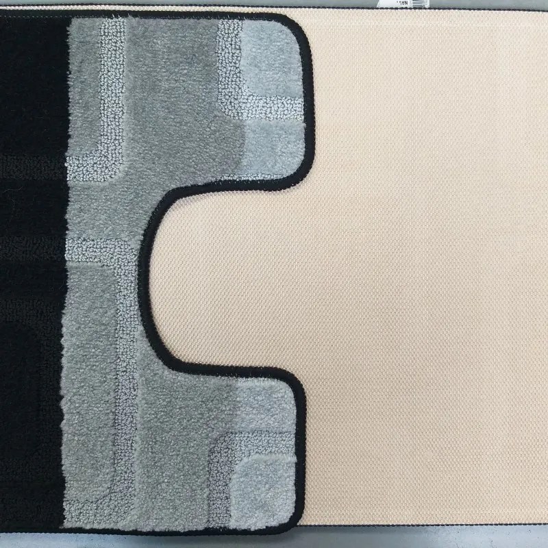 Set două covorașe negre pentru baie 50 cm x 80 cm + 40 cm x 50 cm