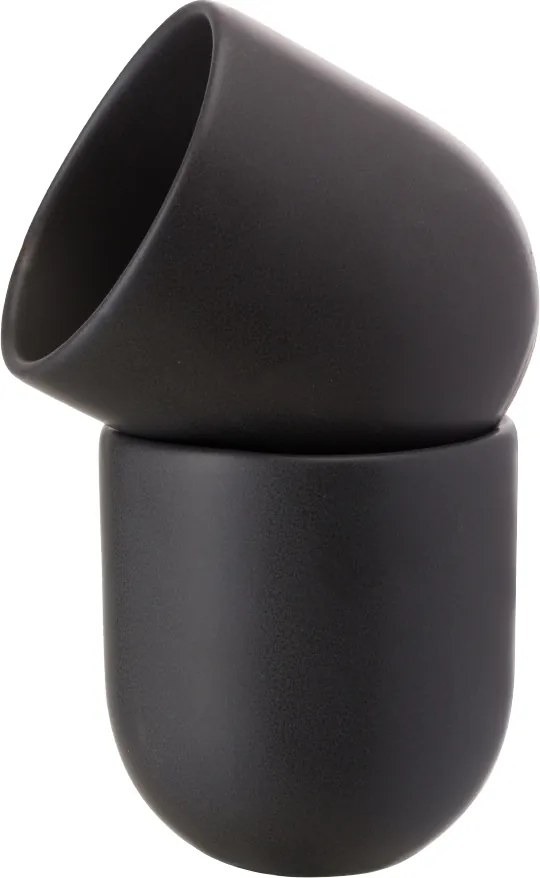 SET 2 PAHARE CAFEA VULCANO NEGRU CARBON MAT (1 PAHAR 250ML, 1 PAHAR 75ML)
