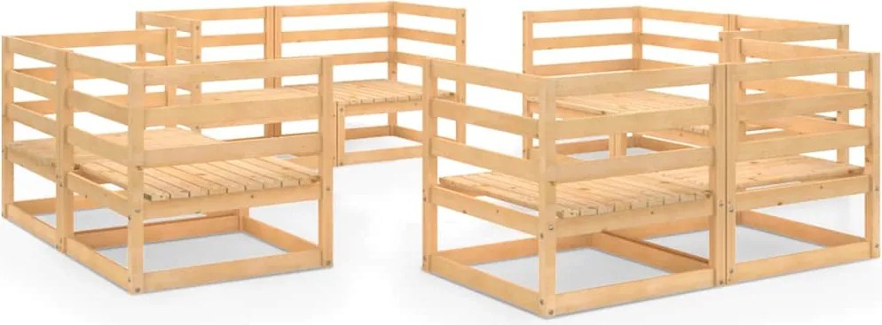 vidaXL Set mobilier de grădină, 9 piese, lemn masiv de pin