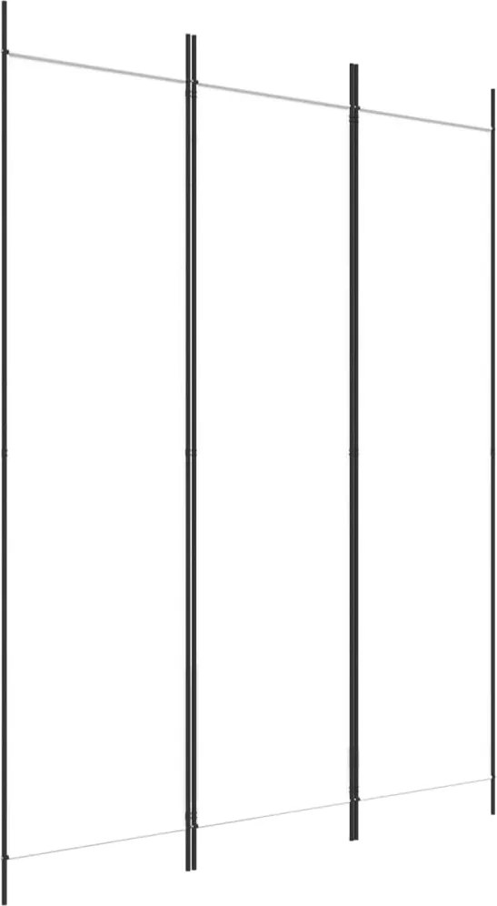 vidaXL Paravan de cameră cu 3 panouri, alb, 150x200 cm, textil