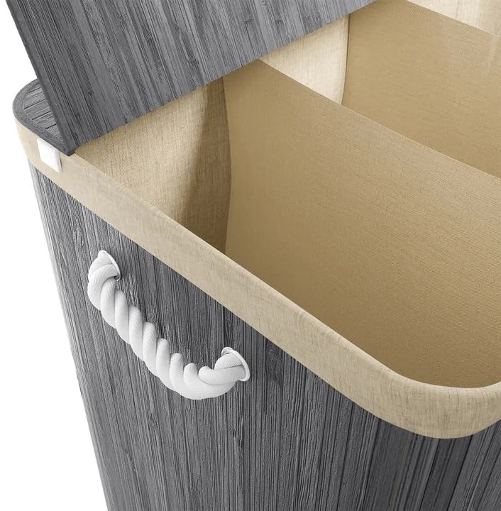 Juskys Coș de bambus Curly 150 L - gri