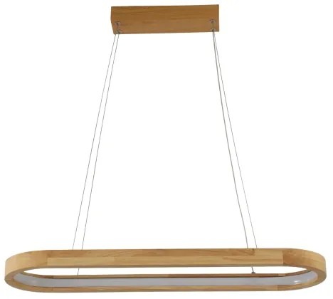 Brilagi - Lampă suspendată pe cablu UMEA WOOD, LED/30W/230V, 70x20 cm, lemn de cauciuc