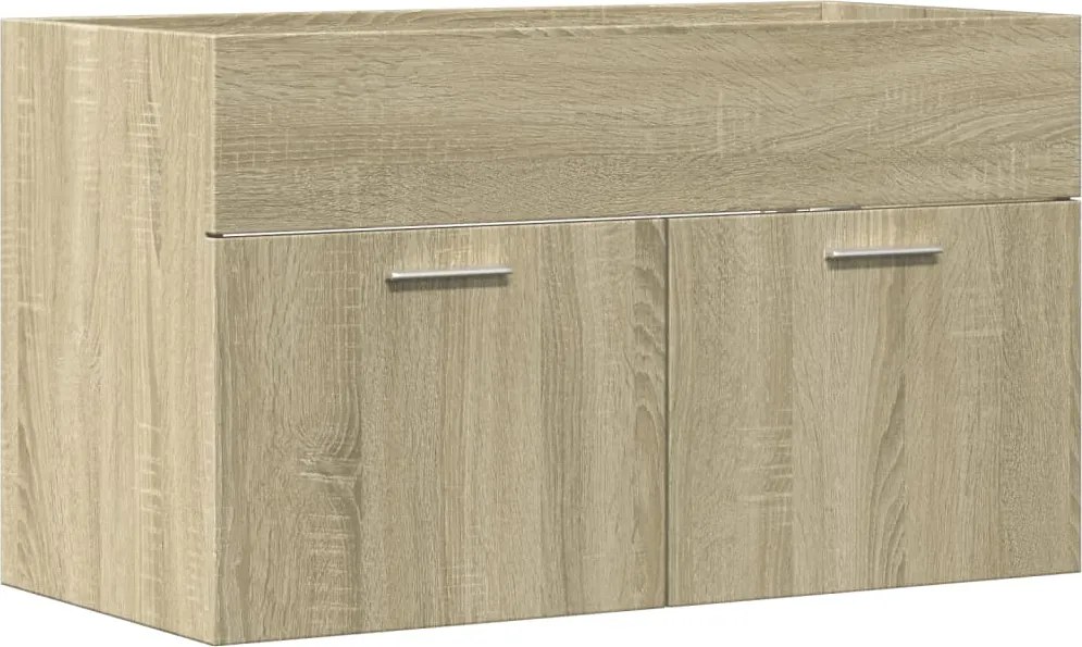 vidaXL Dulap chiuvetă baie, stejar sonoma 90x38,5x46 cm lemn prelucrat