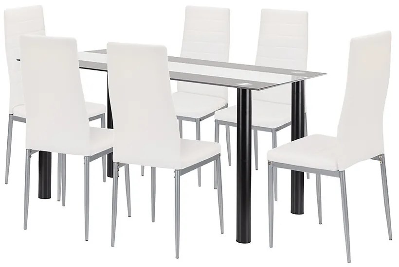 Denton 6+1 set de luat masa alb-gri