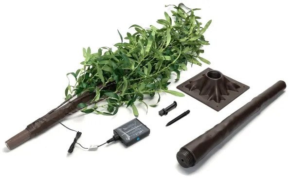 Decorațiune LED solară Aigostar 285xLED/3,8m IP65 alb cald măslin