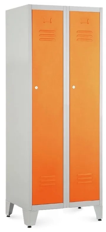 Dulap metalic, 60 x 50 x 161,5 cm, picioare reglabile, încuietoare cilindrică, portocaliu - ral 2004