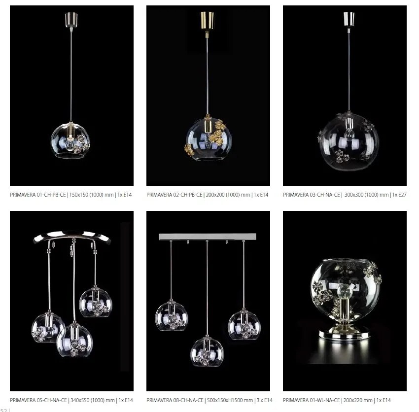 Lustra, Pendul design LUX decorativ PRIMAVERA 01-CH