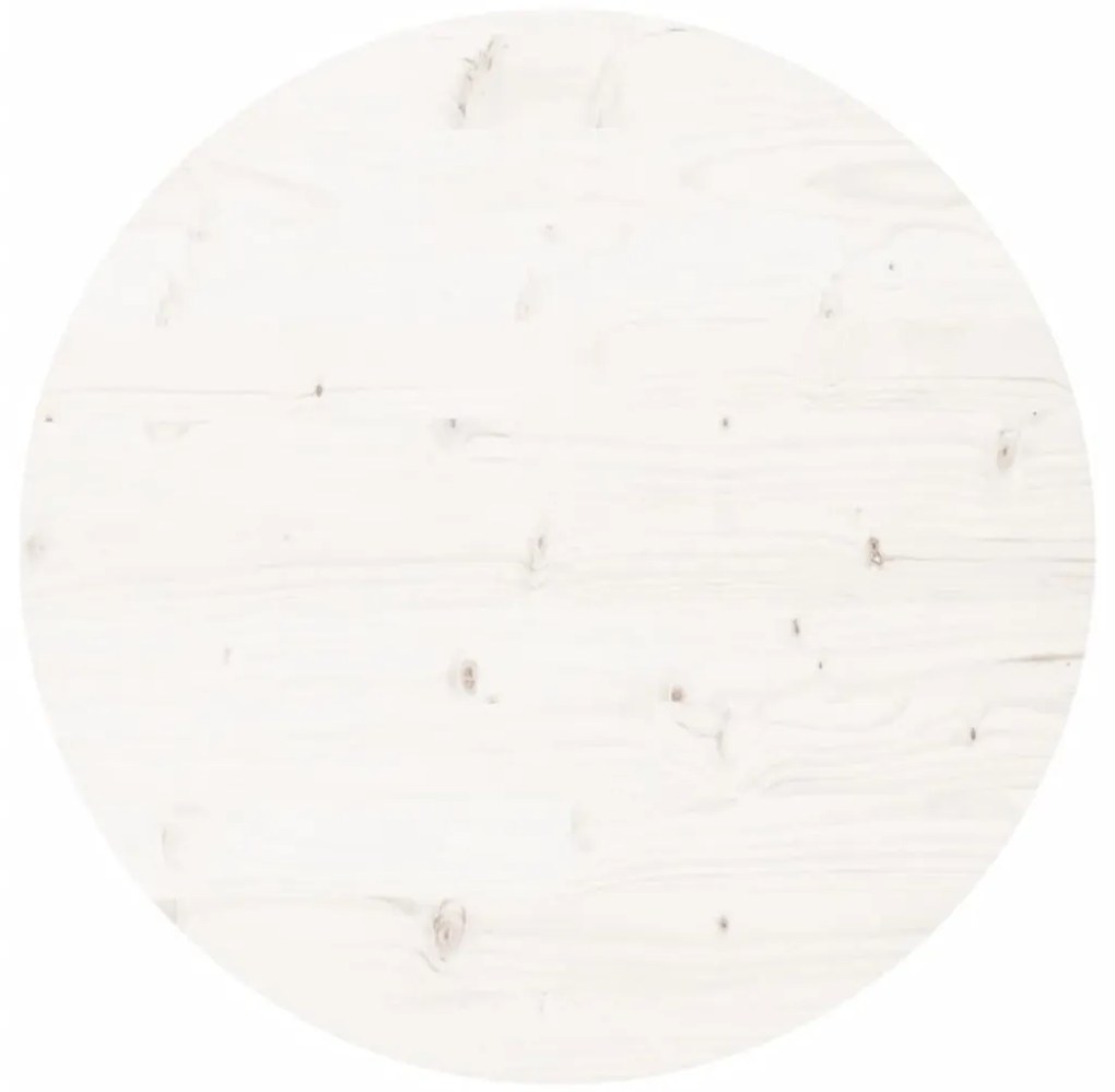 833674 vidaXL Blat de masă rotund, alb, Ø90x3 cm, lemn masiv de pin