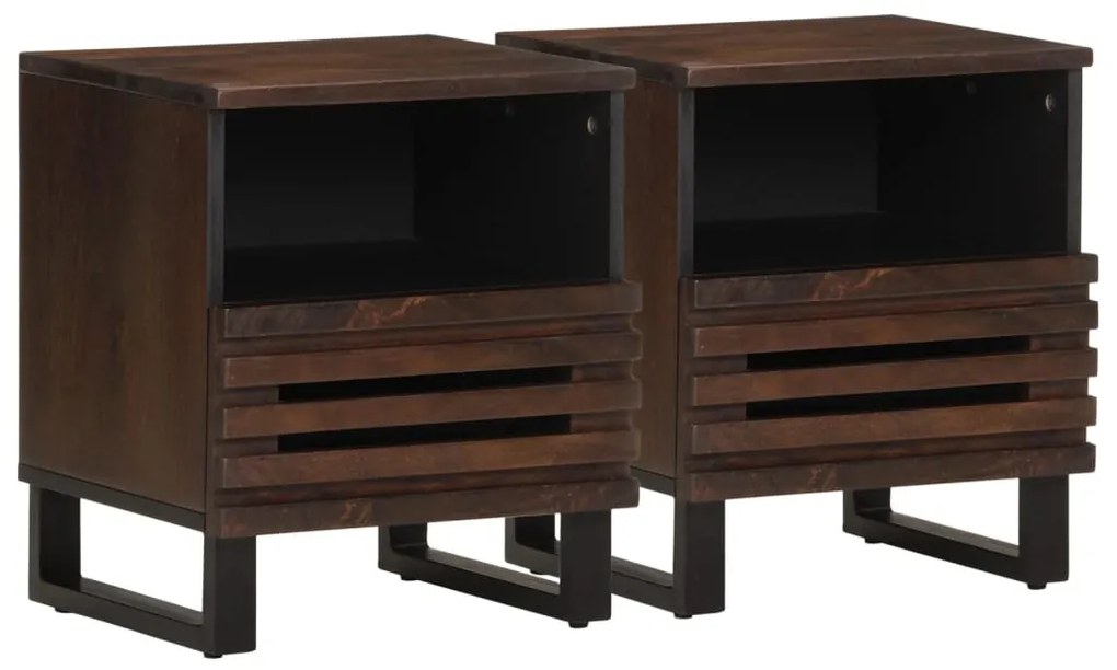 vidaXL Noptiere, 2 buc., 40x34x46 cm, lemn masiv de acacia