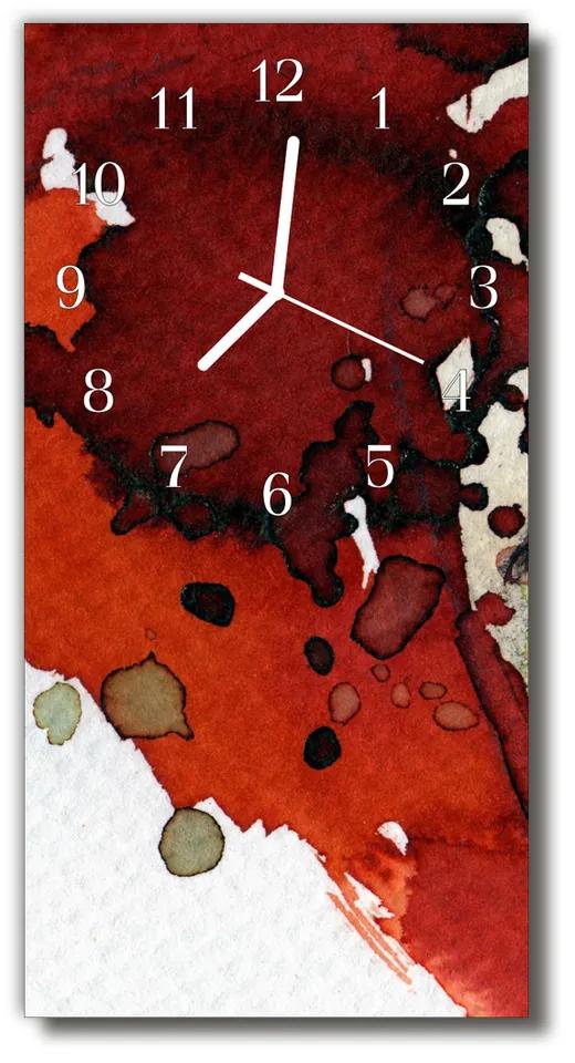 Ceas de perete din sticla vertical Pata de culoare de sânge roșu