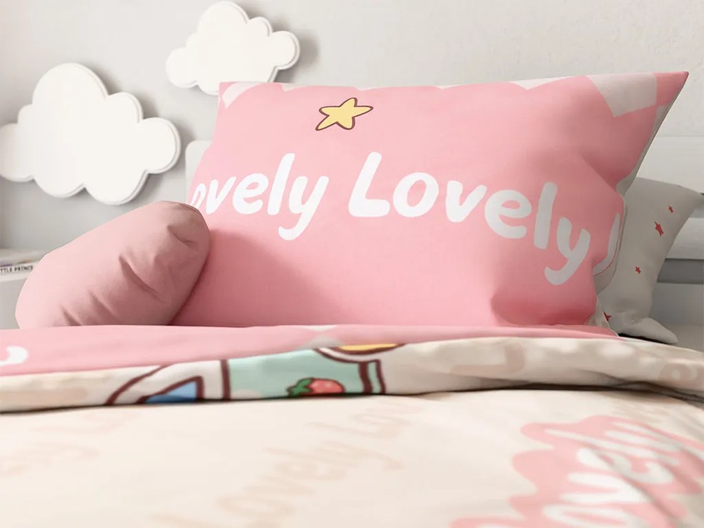 Lenjerii din bumbac pentru patut Culoare roz, AUTO LOVELY