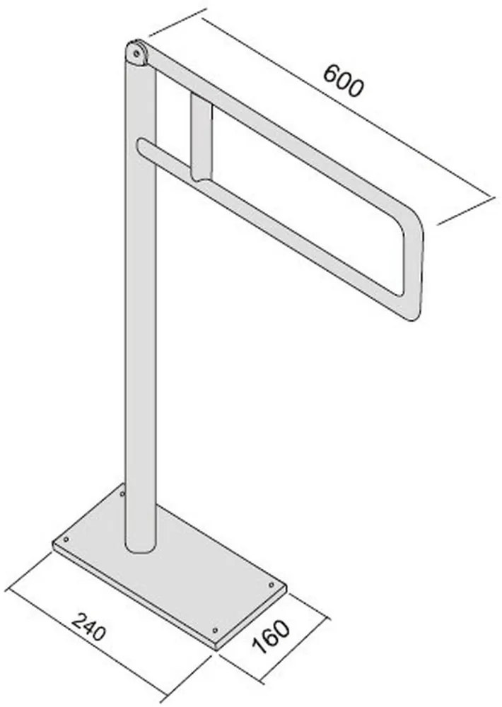 Bara suport ajutatoare stativa Cersanit Etiuda, 60 cm, crom