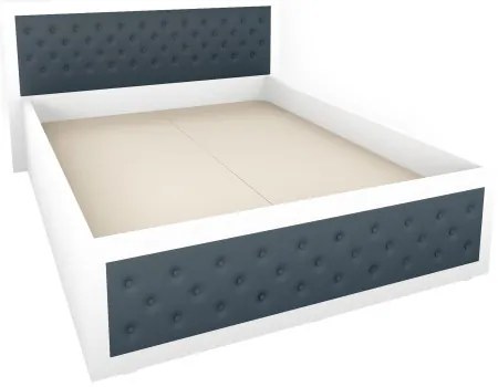 Dormitor Torino cu pat 140x200 cm Alb / Gri