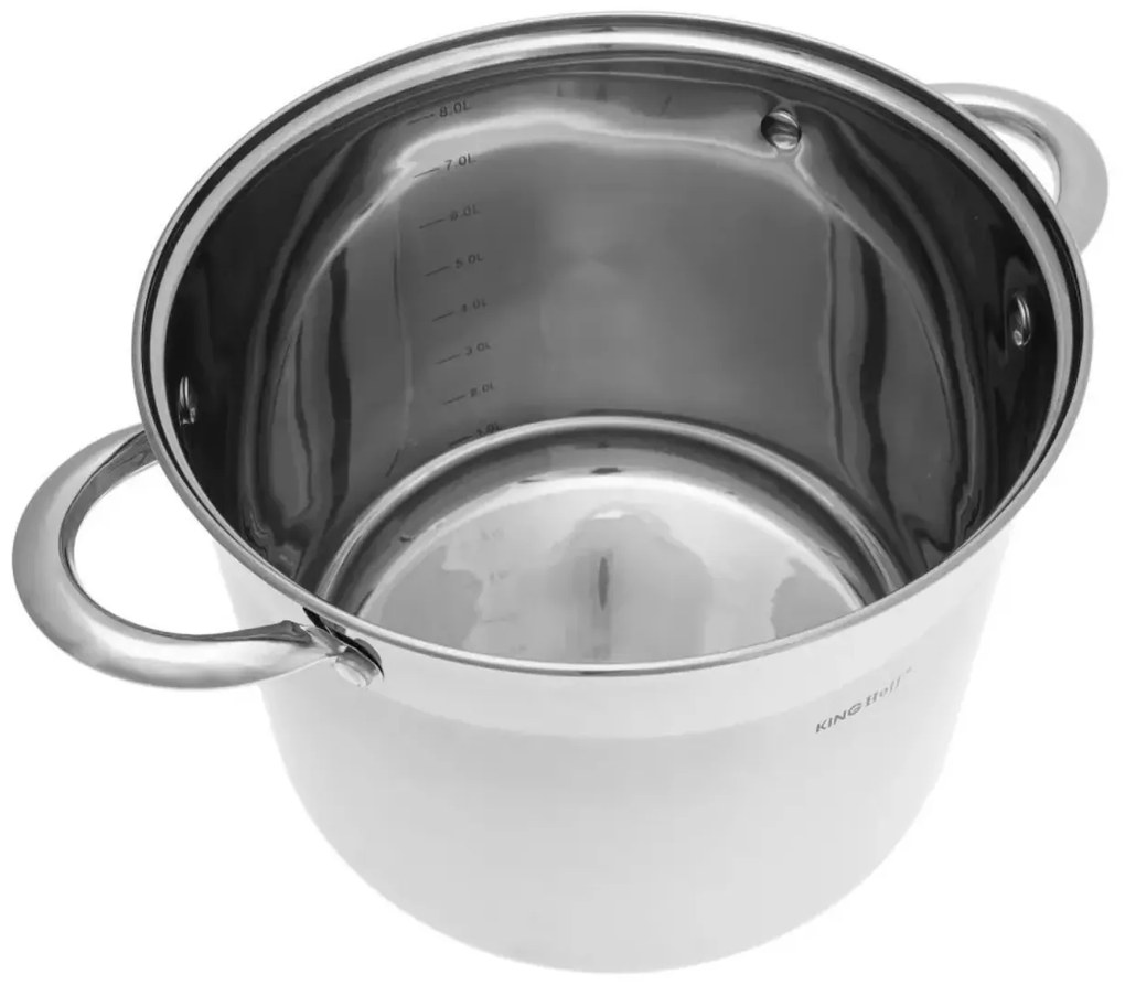 Set oale din inox cu capace, 20/22/24 cm, 5.6/7.2/9 L Kinghoff KH4310
