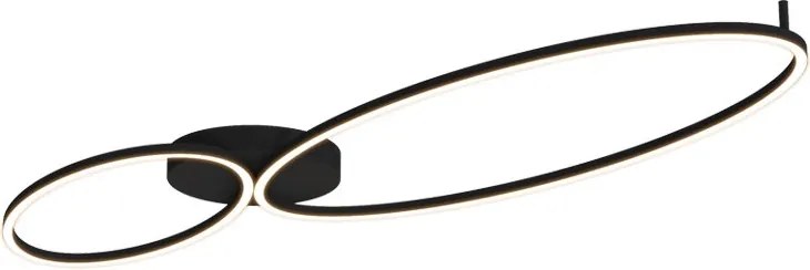 Lustra aplicata tavan LED 69W, aluminiu negru, 140cm
