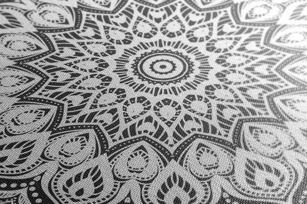 Tablou Mandala armonie în design alb-negru