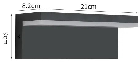 Brilagi - Aplică de perete LED pentru exterior TESSI LED/10W/230V neagră IP54