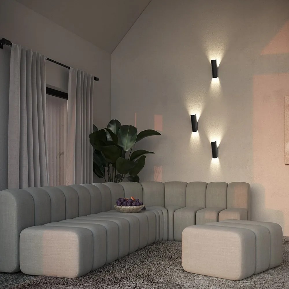 Aplica de perete cu lumina ambientala, design minimalist Notta negru