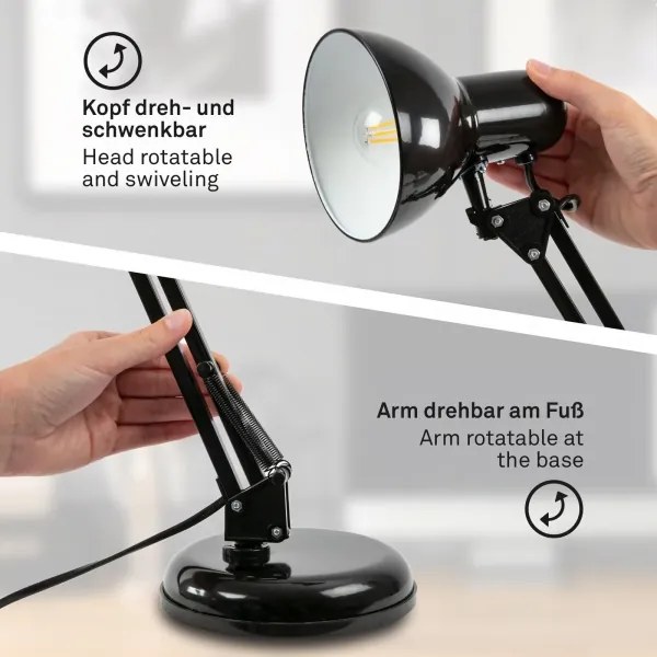 Lampă de birou 1xE14/25W/230V neagră