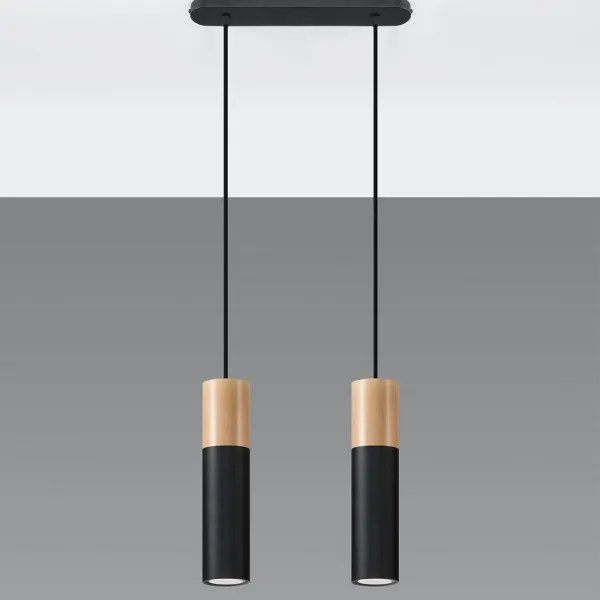 Lustră pe cablu PABLO 2xGU10/40W/230V negru