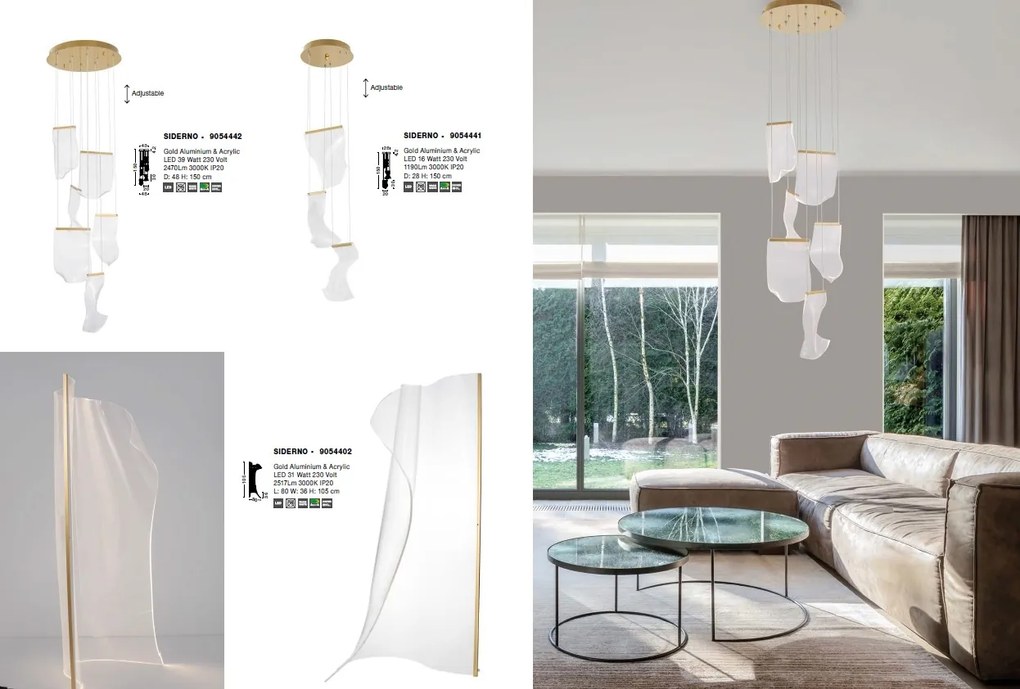 Lustra aplicata LED moderna cu design original deosebit SIDERNO